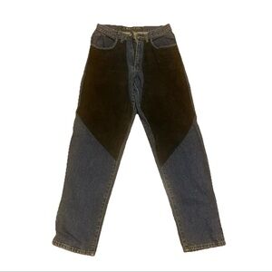 Vtg Corniche Jeans Mens Sz 32 Black Suede Thighs Thick Cotton Y2K 90s Distressed